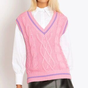 Blackmilk Candy Pink Cable Knit Vest - Limited